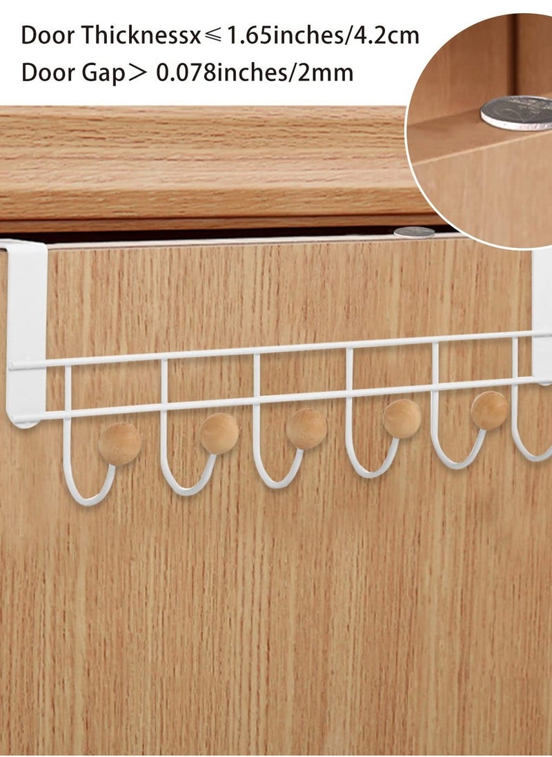 Over The Door Hooks, 2 Packs Sturdy Metal Over Door Coat Rack Door Coat Hanger for Hanging Clothes Hats Robes Towels Purses, Behind Back of Bathroom Bedroom - White  - Image 3