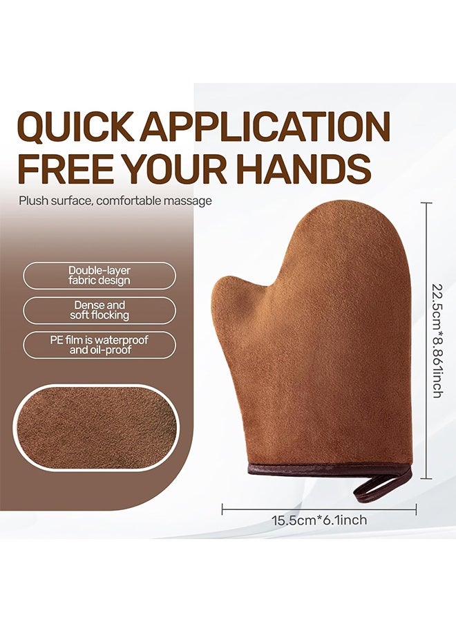 2 PCS Soft Tanning Glove Self Tanner Double Sided Design Self Tanning Glove With Thumb Reusable Applicator for Bronzed Streak Appearance - Image 2