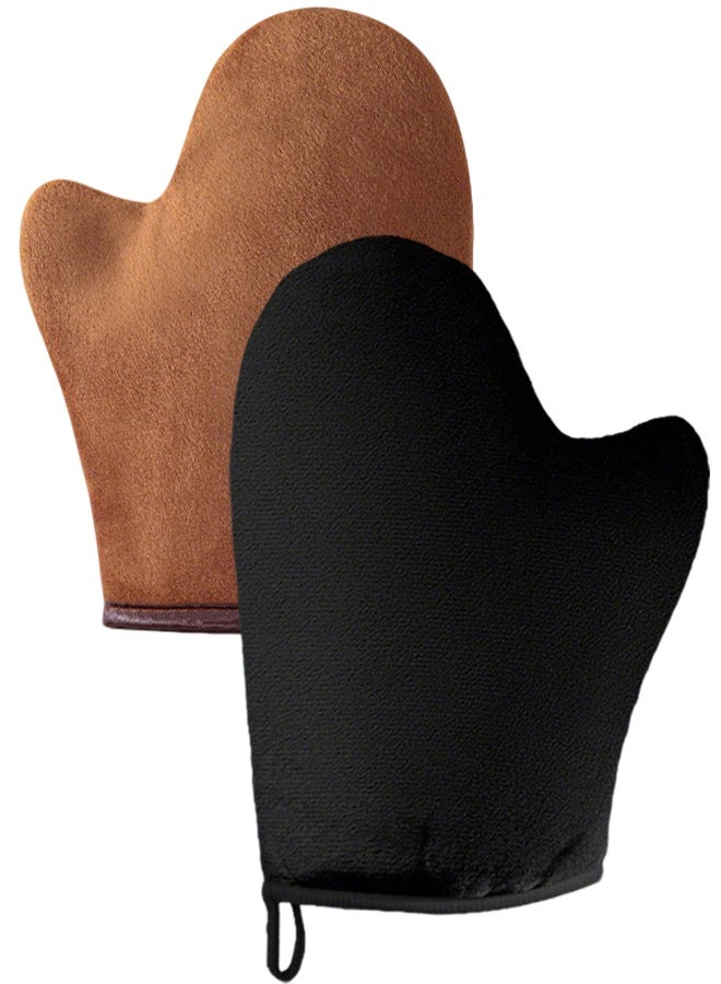 2 PCS Soft Tanning Glove Self Tanner Double Sided Design Self Tanning Glove With Thumb Reusable Applicator for Bronzed Streak Appearance - Image 1