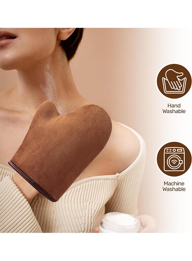 2 PCS Soft Tanning Glove Self Tanner Double Sided Design Self Tanning Glove With Thumb Reusable Applicator for Bronzed Streak Appearance - Image 3