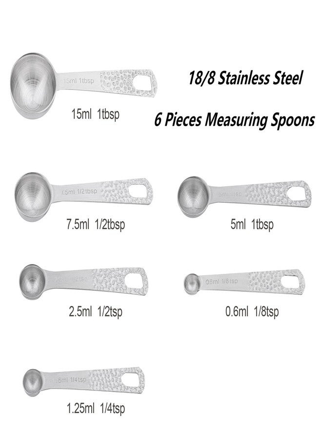 Smithcraft مجموعة أكواب وملاعق قياس من سميثكرافت، 13 قطعة، مصنوعة من الفولاذ المقاوم للصدأ 18/8، مثالية للمطبخ والخبز، أكواب وملاعق قياس جافة وسائلة، بوحدات القياس المترية والأمريكية، مع علامات قياس مكافئة. - Image 3