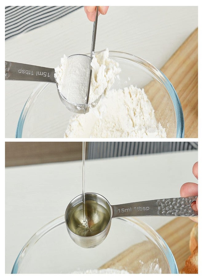 Smithcraft مجموعة أكواب وملاعق قياس من سميثكرافت، 13 قطعة، مصنوعة من الفولاذ المقاوم للصدأ 18/8، مثالية للمطبخ والخبز، أكواب وملاعق قياس جافة وسائلة، بوحدات القياس المترية والأمريكية، مع علامات قياس مكافئة. - Image 5