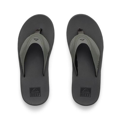 Reef Fanning Mens Bottle Opener Flip Flop, Arch Support, Durable Outsole, Water Friendly, Grey/Black, 14 - Image 5