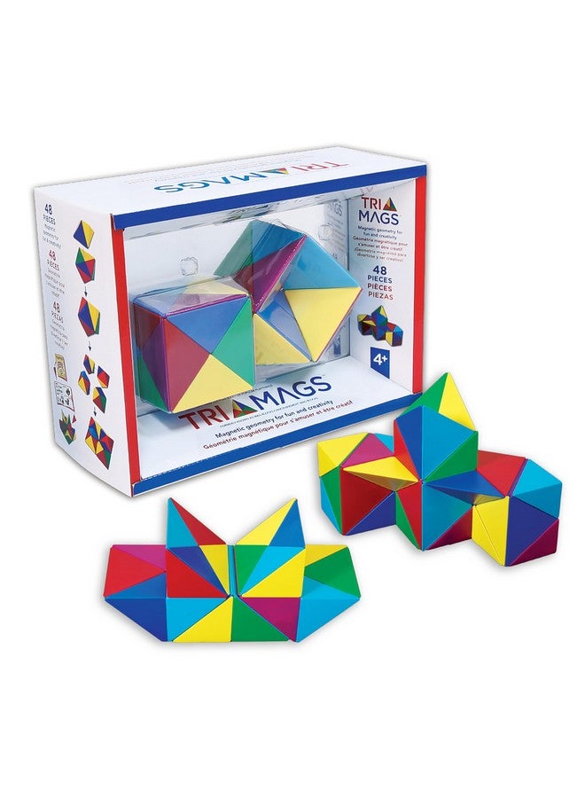 Popular Playthings Tri-Mags Magnetic Puzzle Toy, 48 Piece STEM Learning Toy