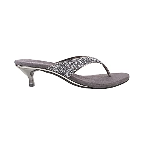 Mochi Womens Synthetic Gun Metal Slip Ons (Size (7 UK (40 EU)) - Image 2