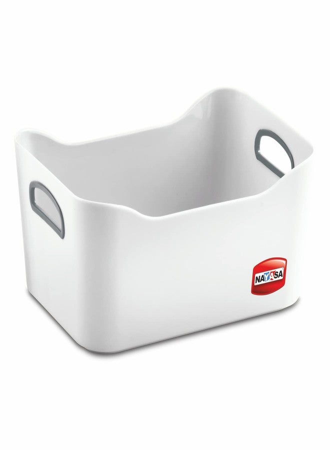 Nayasa Tri Colour Passion Basket | Set of 3 | Multi Purpose Storage Basket | Side Handles | Easy to Lift | Light Weighted | Ideal for Home, Kitchen, Bathroom, Office | Tri Color - Image 3
