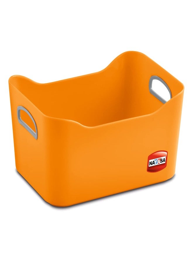 Nayasa Tri Colour Passion Basket | Set of 3 | Multi Purpose Storage Basket | Side Handles | Easy to Lift | Light Weighted | Ideal for Home, Kitchen, Bathroom, Office | Tri Color - Image 2