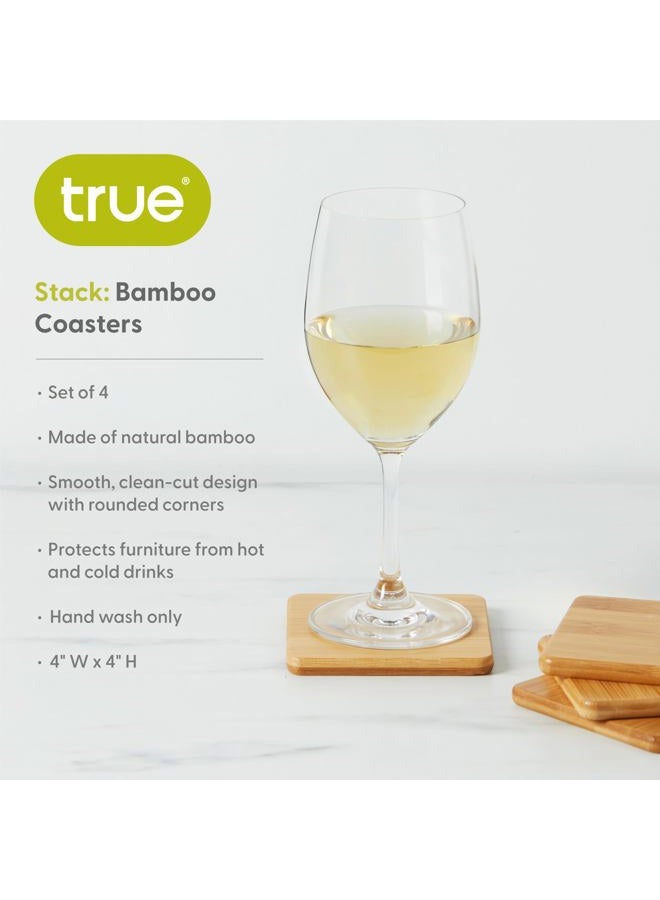 True Stack Set of 4 Bamboo Coasters - Image 2