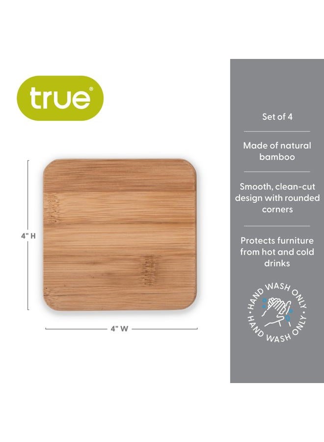 True Stack Set of 4 Bamboo Coasters - Image 3