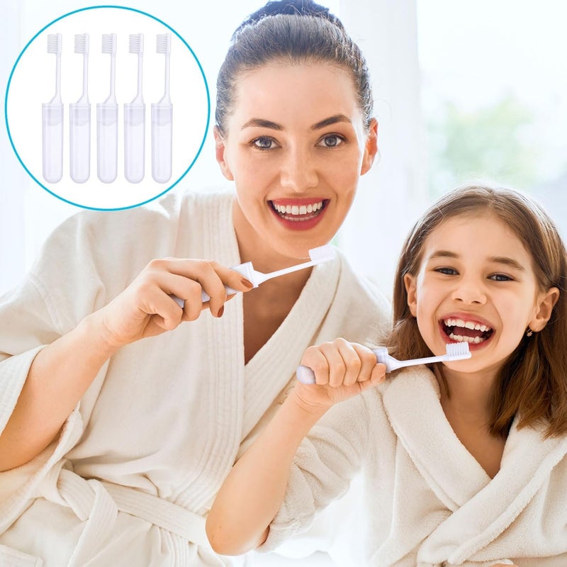 Azonee Mini Travel Toothbrush and Toothpaste Set of 8, Portable Foldable Toothbrush, Soft Camping Toothbrush Mini Toothbrush with Toothpaste for Travel Business Trip Camping Outdoor Activities - Image 4