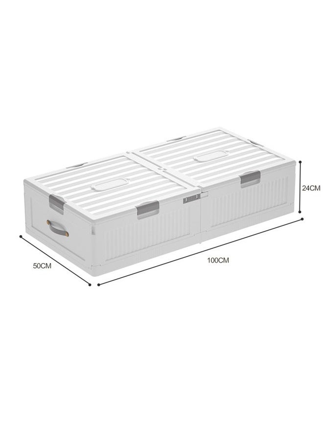NKX - Space-Saving Drawer-Style Folding Under Bed Storage Box with Wheels 24cm - Image 1