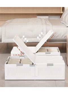 NKX Space-Saving Drawer-Style Folding Under Bed Storage Box with Wheels 24cm  - Image 3