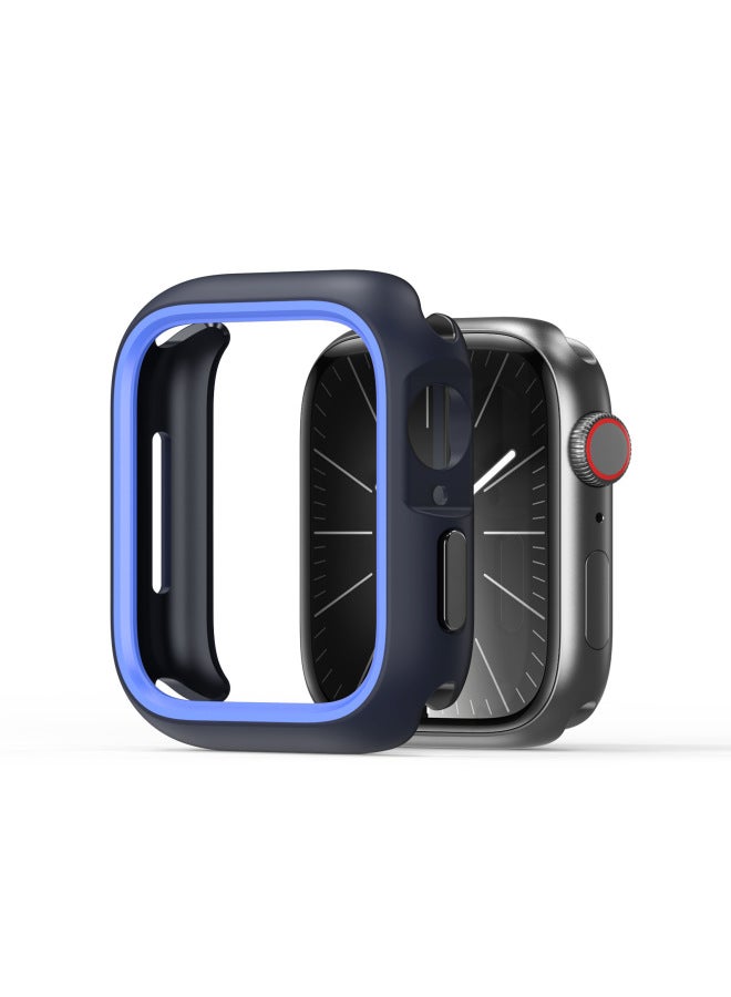 Loquat Applicable IWatch10 For Apple Watch Protective Case TPU Drop-resistant Watch Frame Hollow SE Soft Case Cover Cross Border-Color:Midnight Blue/blue-Dimensions:For Apple Watch Series 10 (42MM)  - Image 1