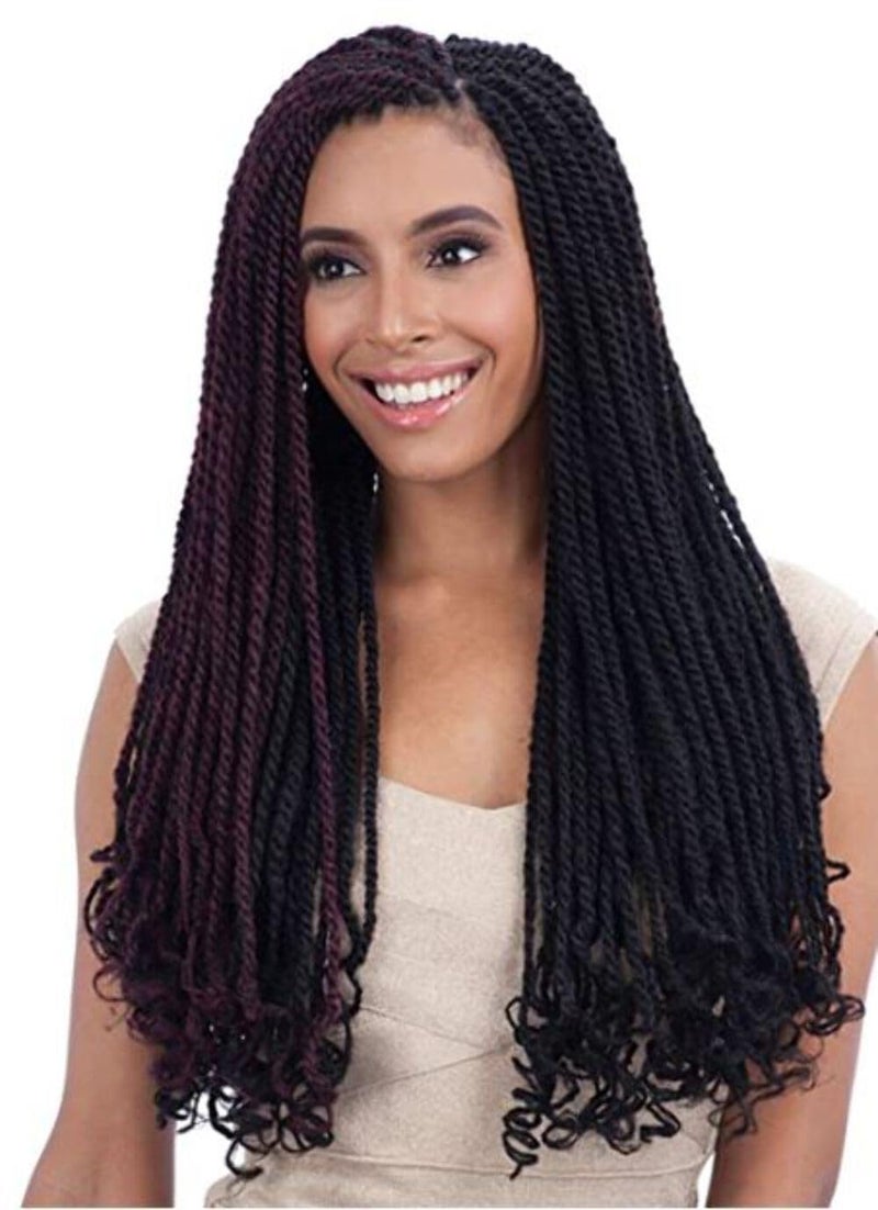 FreeTress Equal Synthetic Hair Braid  CUBAN TWIST 24 1  JET BLACK