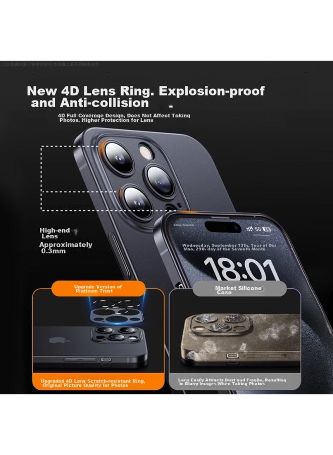 DiVi غطاء هاتف ديفي [شعور الجليد فائق النحافة] لأبل آيفون 13، حماية كاملة غطاء صلب فائق النحافة غير شفاف شبه شفاف مضاد للصدمات للرجال والنساء - Image 4