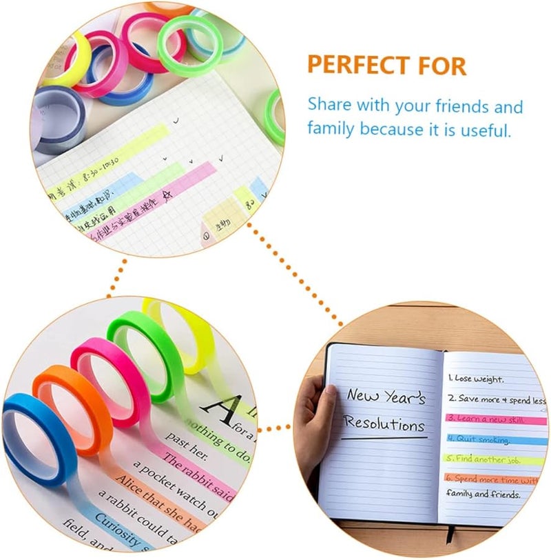 COHEALI 60 لفة شريط ترميز ملون ساطع وملصقات تمييز 3 عبوات لملاحظات الكتب - Image 3