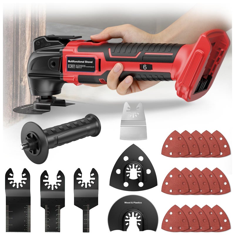 Samvinor Cordless Oscillating Tool for Milwaukee 18V Battery(No Battery), 6 Variable Speed Brushless-Motor Tool, 22Pcs Multi Tool Kit, Oscillating Saw for Scraping, Sanding, Cutting Wood - Image 1