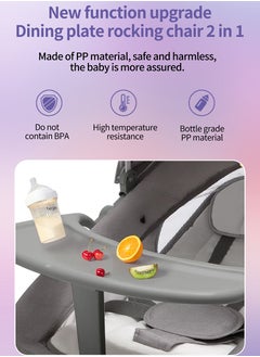 RuiHhome Electric Baby Swing for Infants - Adjustable Baby Rocker with Footrest, 5 Speeds, 8 Lullabies, Adapter & Battery Operated, Bluetooth Support, Remote Control, Ideal for Indoor & Outdoor Use, Gray  - Image 4