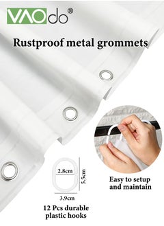 VAOdo Shower Curtain Liner With Plastic Hanging Ring Colored Triangle PEVA Shower Curtain with Rustproof Metal Grommet and 3 Magnetic Weights Odor Free Shower Liner 180*200 CM  - Image 3
