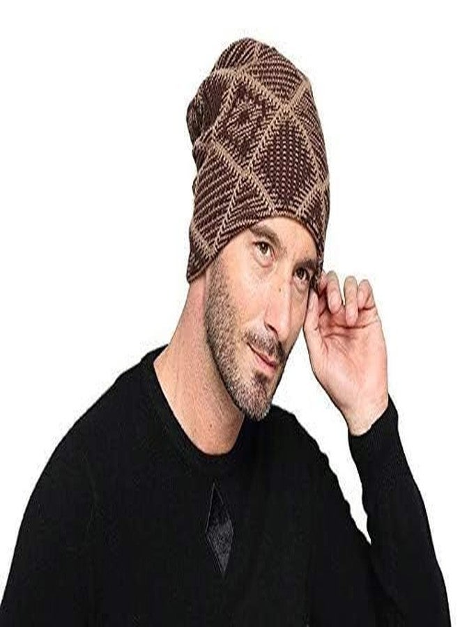 جيرن قبعات جيرن الصوفية، قبعة شتوية دافئة للرجال والنساء، قبعة مبطنة بالفرو، قبعة شتوية سميكة حرارية (مقاس واحد، ألفا، مقاس حر، بني) - Image 4