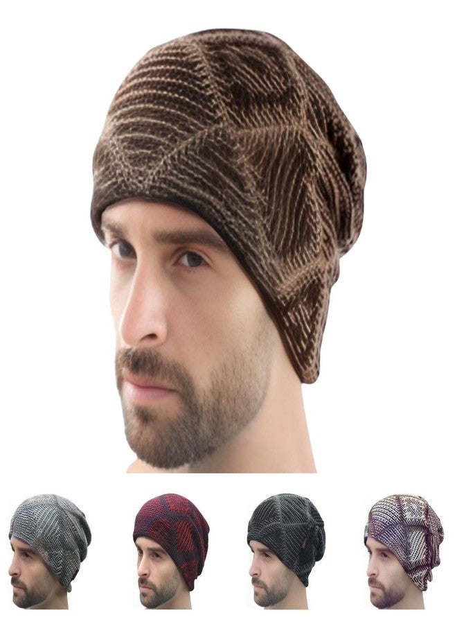 جيرن قبعات جيرن الصوفية، قبعة شتوية دافئة للرجال والنساء، قبعة مبطنة بالفرو، قبعة شتوية سميكة حرارية (مقاس واحد، ألفا، مقاس حر، بني) - Image 1