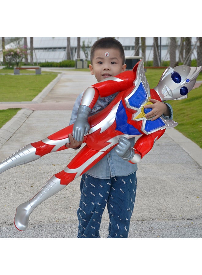 Children's Large Ottoman Toy Figure Salty Egg Superman Stall Sound And Light Tyro Men's Hand Model Toy-Color:1611 [sound And Light Mask Gift Box] - Image 5