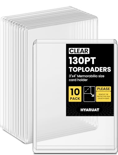 HYARUAT 130pt Top Loaders for Cards 3x4 Real Thick Holder with Protective Film Toploader Card Protectors Hard Plastic 10Count - Image 1