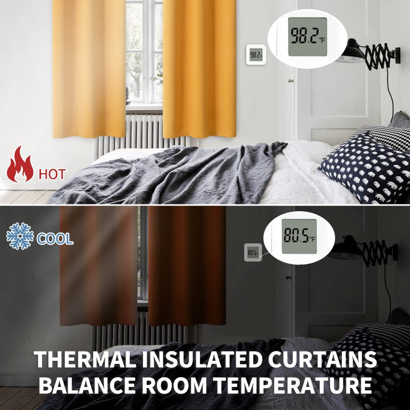 BGment Room Darkening Curtains 95 Inches Long - Grommet Thermal Insulated Drapes Window Treatment Curtains for Bedroom  2 Panels  52 x 95 Inch  Mustard Yellow - Image 4