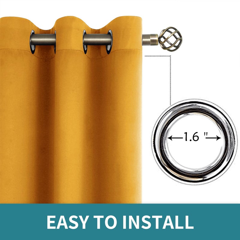 BGment Room Darkening Curtains 95 Inches Long - Grommet Thermal Insulated Drapes Window Treatment Curtains for Bedroom  2 Panels  52 x 95 Inch  Mustard Yellow - Image 5