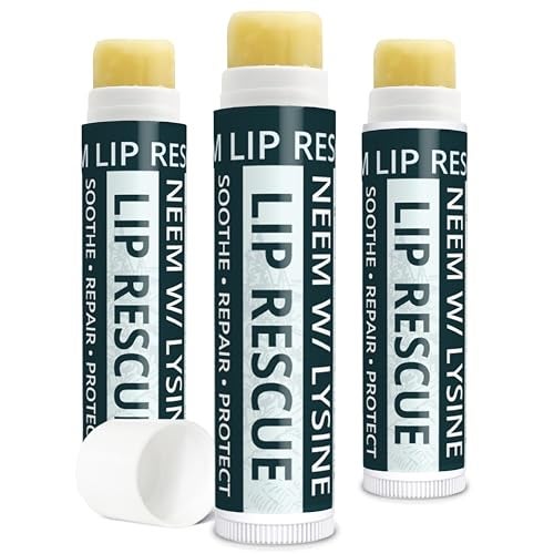 Zatural Neem Lip Balm with LLysine Daily Conditioning Lip Moisturizer with Botanical Oils Natural Waxes Softening Lip Care 3 Tubes - Image 1