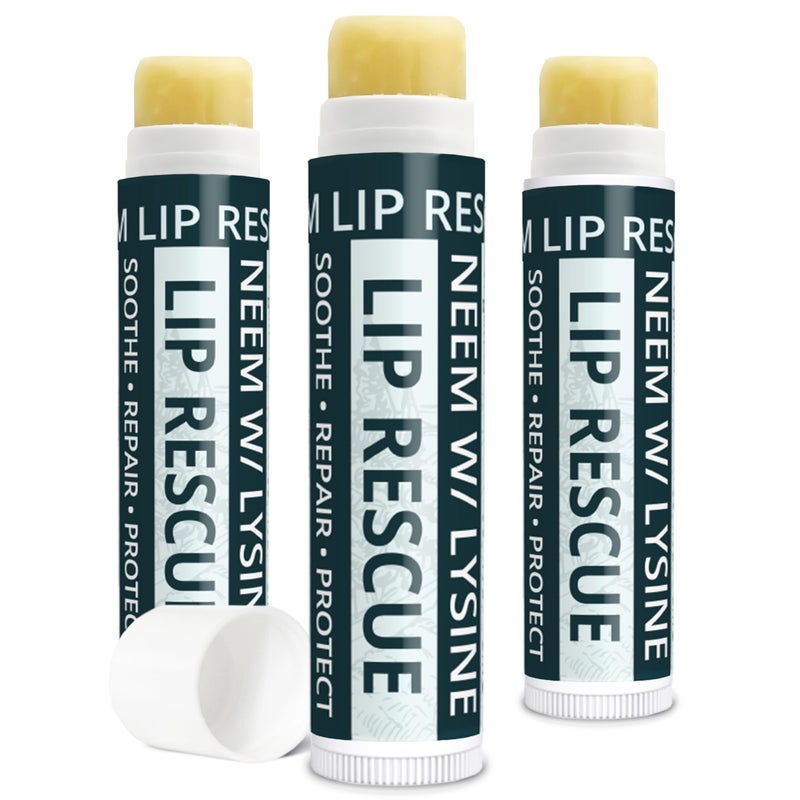 Zatural Neem Lip Balm with LLysine Daily Conditioning Lip Moisturizer with Botanical Oils Natural Waxes Softening Lip Care 3 Tubes - Image 3