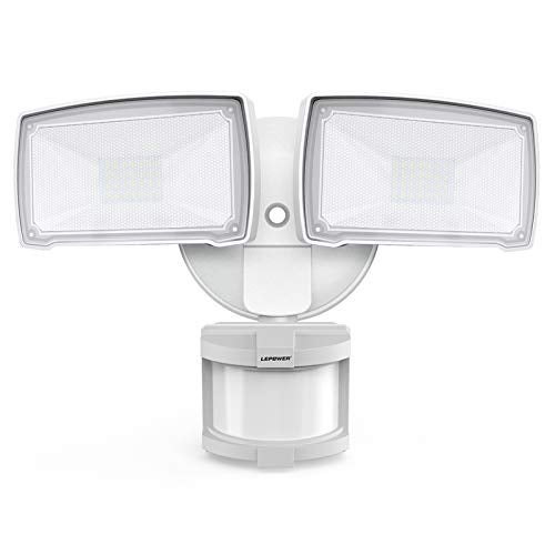 LEPOWER LED Motion Sensor Security Lights Outdoor, 30W 3200LM, 5500K, IP65 Waterproof, 2 Head Motion Detector Flood Light for Garage, Yard, Porch, White (NOT Solar Powered) - Image 4