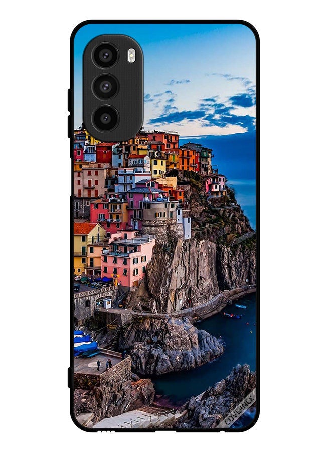 Covernex Protective Case Cover For Motorola Moto G82 Colorful Houses On The Sea - Image 1