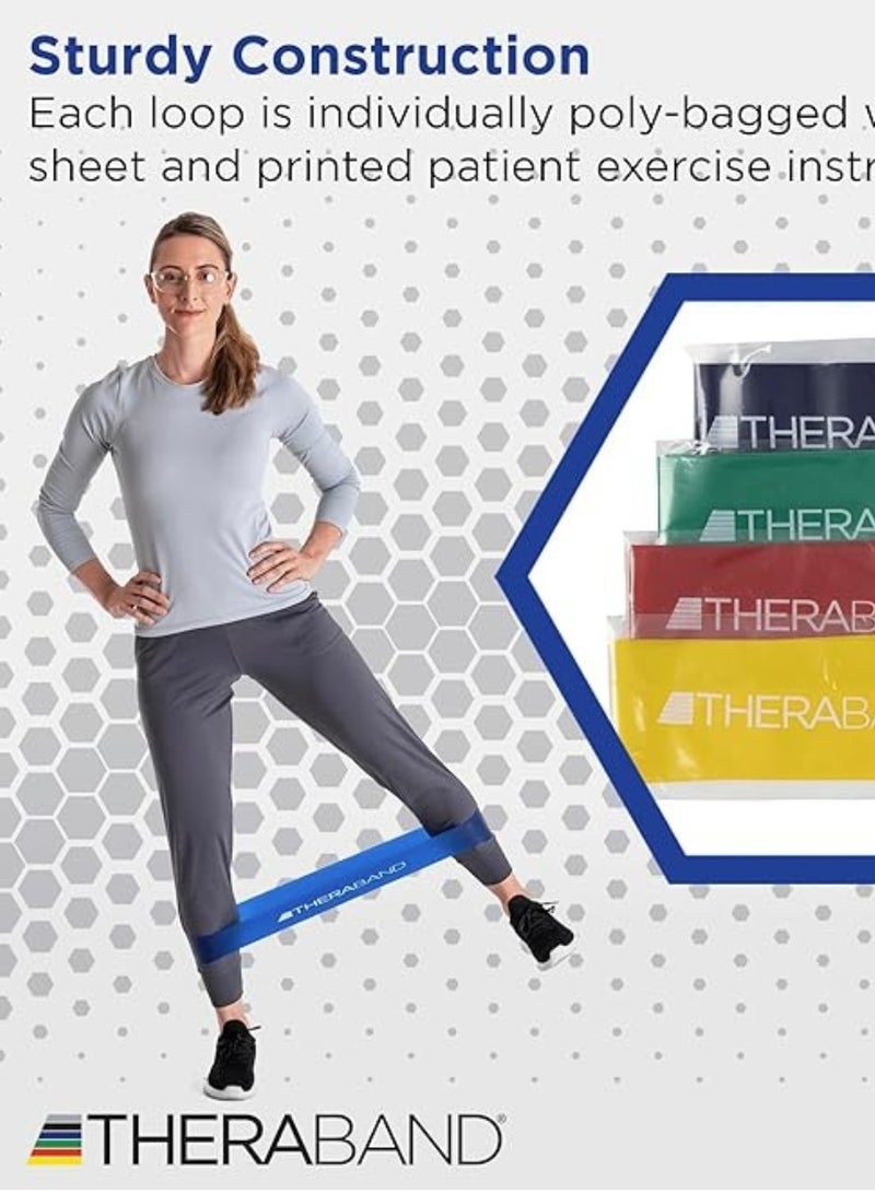 TheraBand Exercise Band Loops, Yellow, 8 Inch, Latex Resistance Loop Band for Strength Training, Physical Therapy, Rehabilitation & Lower Body Exercise - Image 5