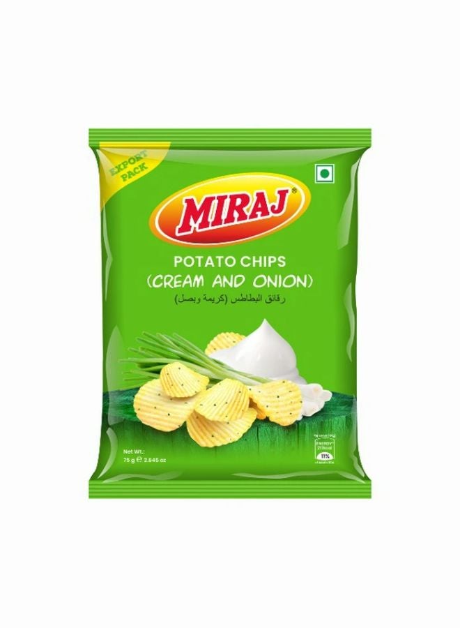 Miraj Potato Chips Cream and Onion  75gm - Image 1