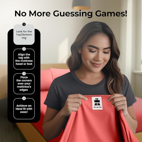 Utopia Bedding Queen Fitted Sheet - Bottom Sheet - Deep Pocket - Soft Microfiber - Shrinkage and Fade Resistant - Easy Care -1 Fitted Sheet Only (Coral) - Image 5