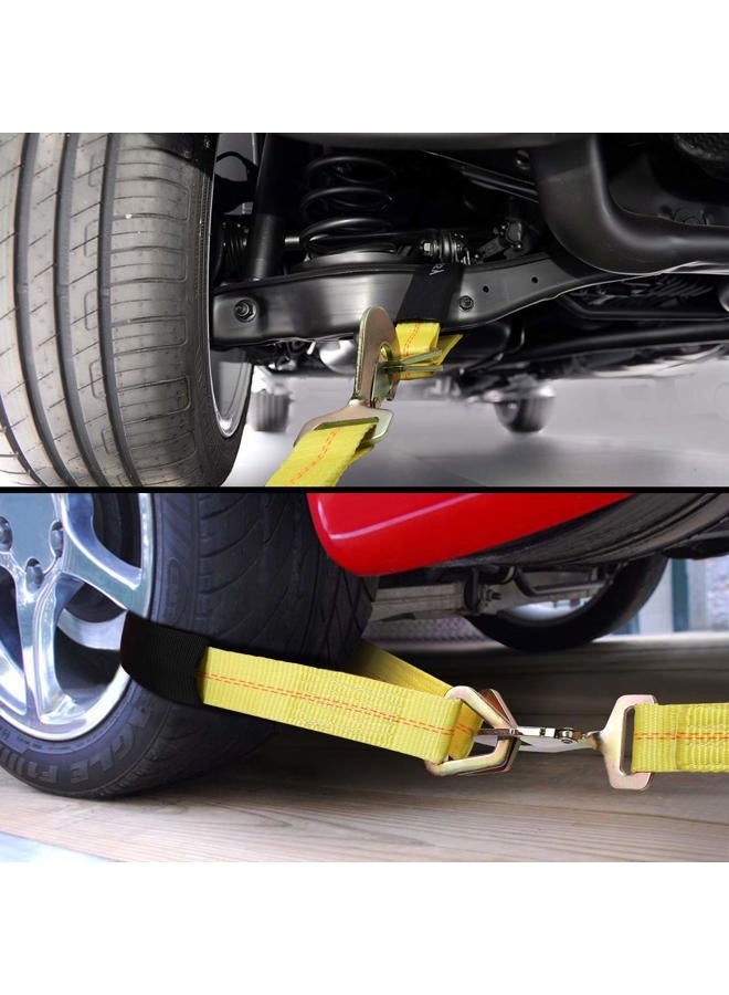 Trekassy 4 Pack 36ââ‚¬Âx 2ââ‚¬ÂAxle Tie Down Straps with D-Ring and Protective Sleeve 10,000 Pound Capacity - Image 4