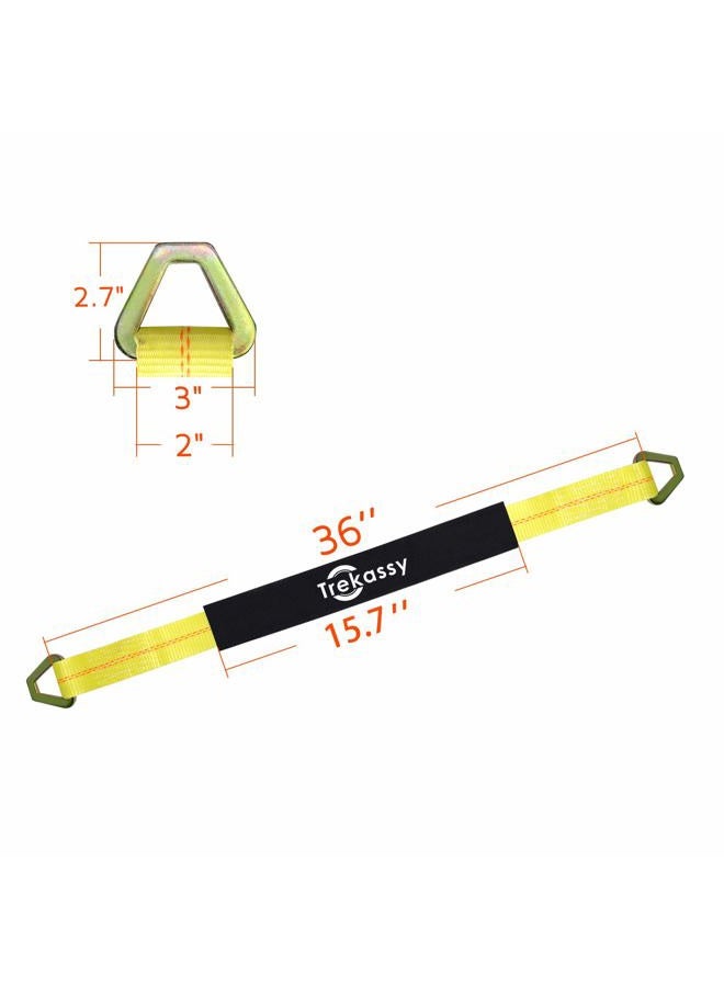 Trekassy 4 Pack 36ââ‚¬Âx 2ââ‚¬ÂAxle Tie Down Straps with D-Ring and Protective Sleeve 10,000 Pound Capacity - Image 3
