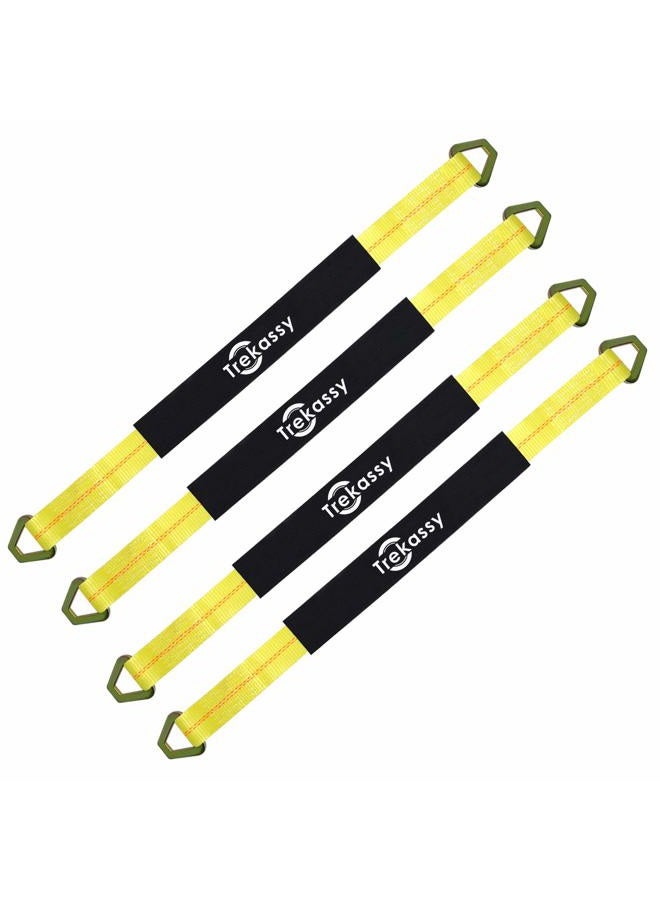 Trekassy 4 Pack 36ââ‚¬Âx 2ââ‚¬ÂAxle Tie Down Straps with D-Ring and Protective Sleeve 10,000 Pound Capacity - Image 1