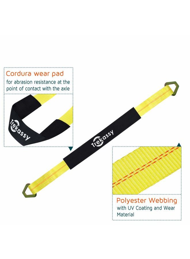 Trekassy 4 Pack 36ââ‚¬Âx 2ââ‚¬ÂAxle Tie Down Straps with D-Ring and Protective Sleeve 10,000 Pound Capacity - Image 2