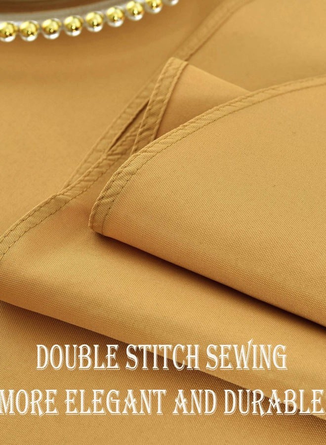 KAIPHO Gold Round Tablecloth Waterproof Stain Resistant Wrinkle Free Table Cloth 210GSM Polyester Washable Wipeable Table Cover for Party, Banquet, Wedding, Indoor and Outdoor use (48 inch, Circle) - Image 3