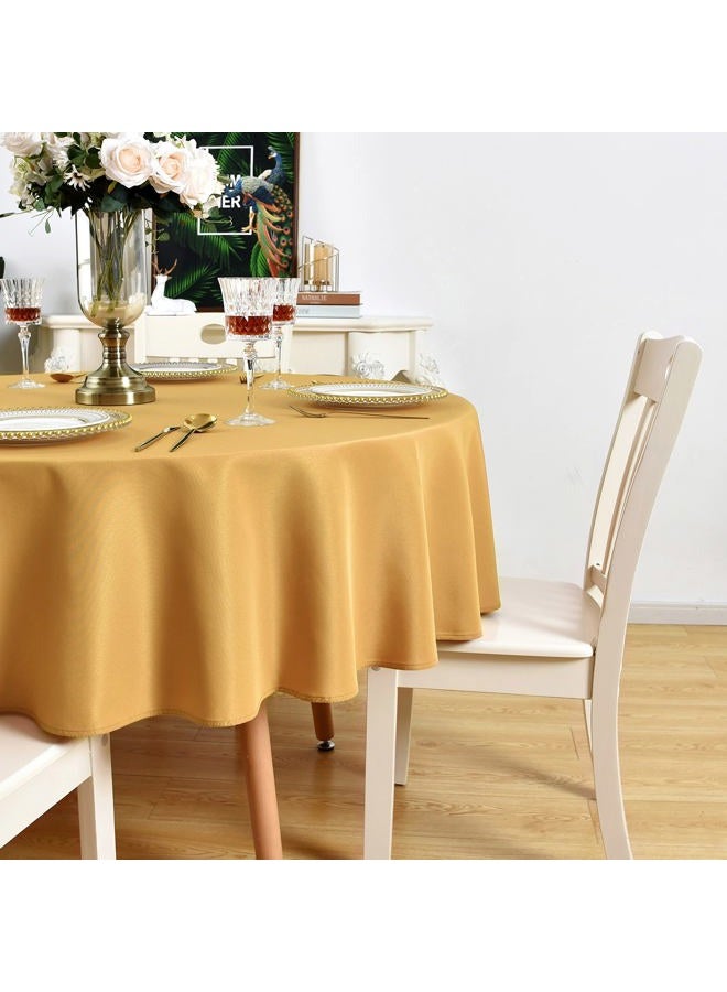 KAIPHO Gold Round Tablecloth Waterproof Stain Resistant Wrinkle Free Table Cloth 210GSM Polyester Washable Wipeable Table Cover for Party, Banquet, Wedding, Indoor and Outdoor use (48 inch, Circle) - Image 5