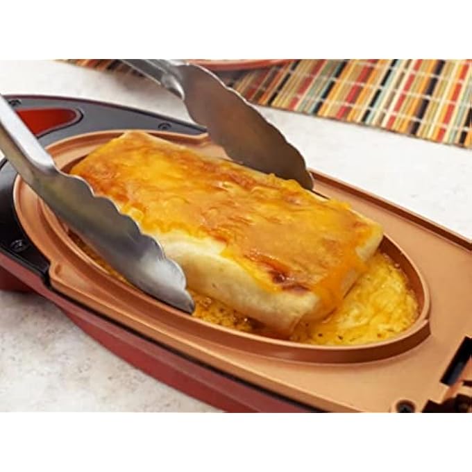 FEELING MALL Red Copper 5Minute Chef Omelette Pan NonStick Omlette Maker Egg Cooker That Will Cook Paninis Pancakes Your Favourite Meals In 5 Minutes Or Less Easy Clean Grill Plate - Image 4