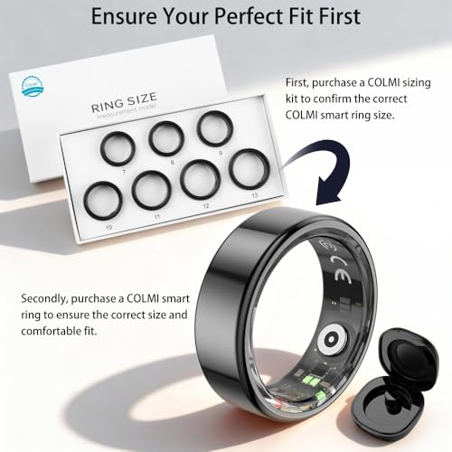COLMI R02 Smart Ring Smart Ring for Women and Men with a Charging Case Supports Heart Rate Blood Oxygen Sleep Health Monitoring No Subscription Fee Black 10 - Image 3