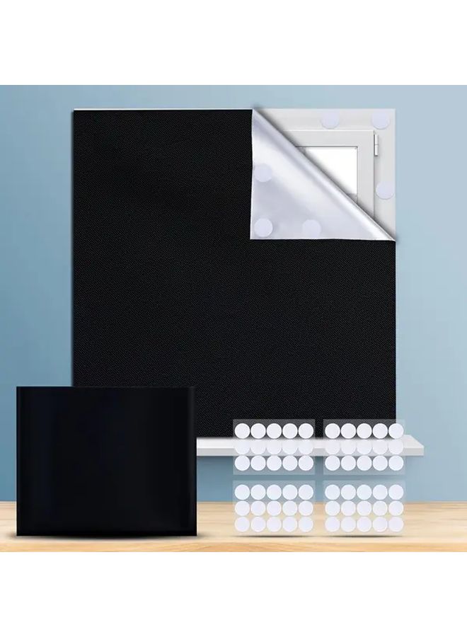 No Drill Blackout Roller Shade 27.56 x 59 Inch 100 Percent Light Blocking Portable Sunshade Black - Image 1