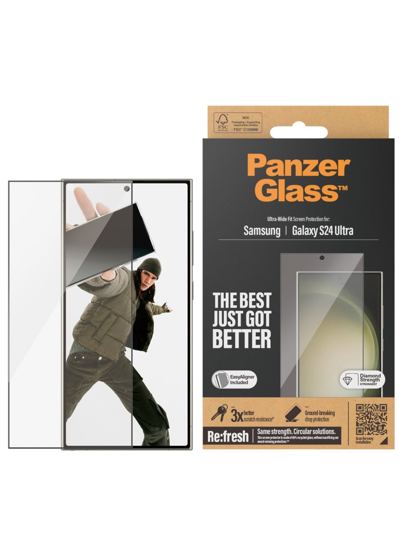 PanzerGlass واقي شاشة PanzerGlass® لهاتف Samsung Galaxy S24 Ultra | ملائم للغاية مع EasyAligner - Image 1