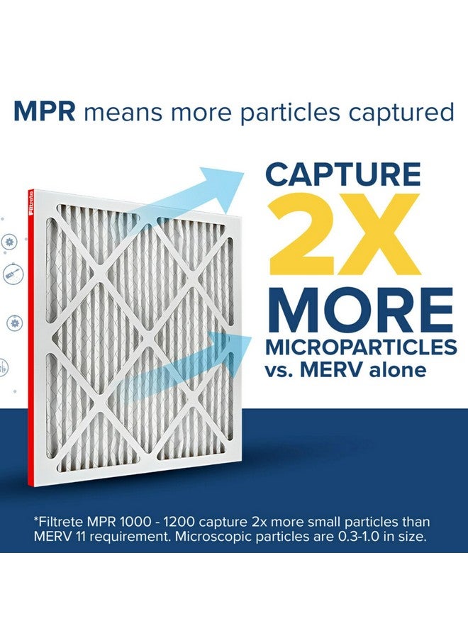 FILTRETE Filtrete 15x20x1 AC Furnace Air Filter, MERV 11, MPR 1000, Micro Allergen Defense, 3-Month Pleated 1-Inch Electrostatic Air Cleaning Filter, 4 Pack (Actual Size 14.81x19.81x0.81 in)  - Image 4