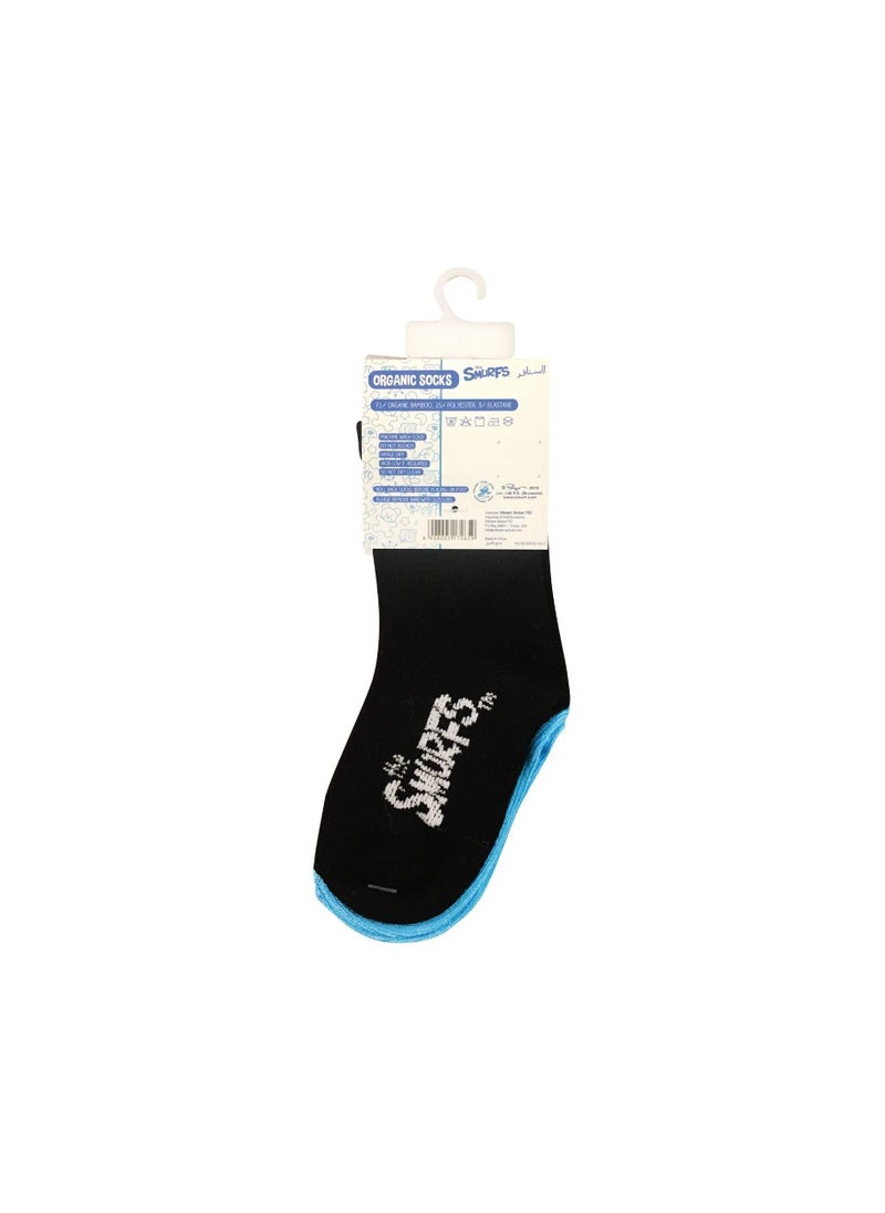 THE SMURFS Smurf Bamboo Cotton Sock - Solid (Pack Of 2) - Cyan & Black - 12-24M  - Image 2