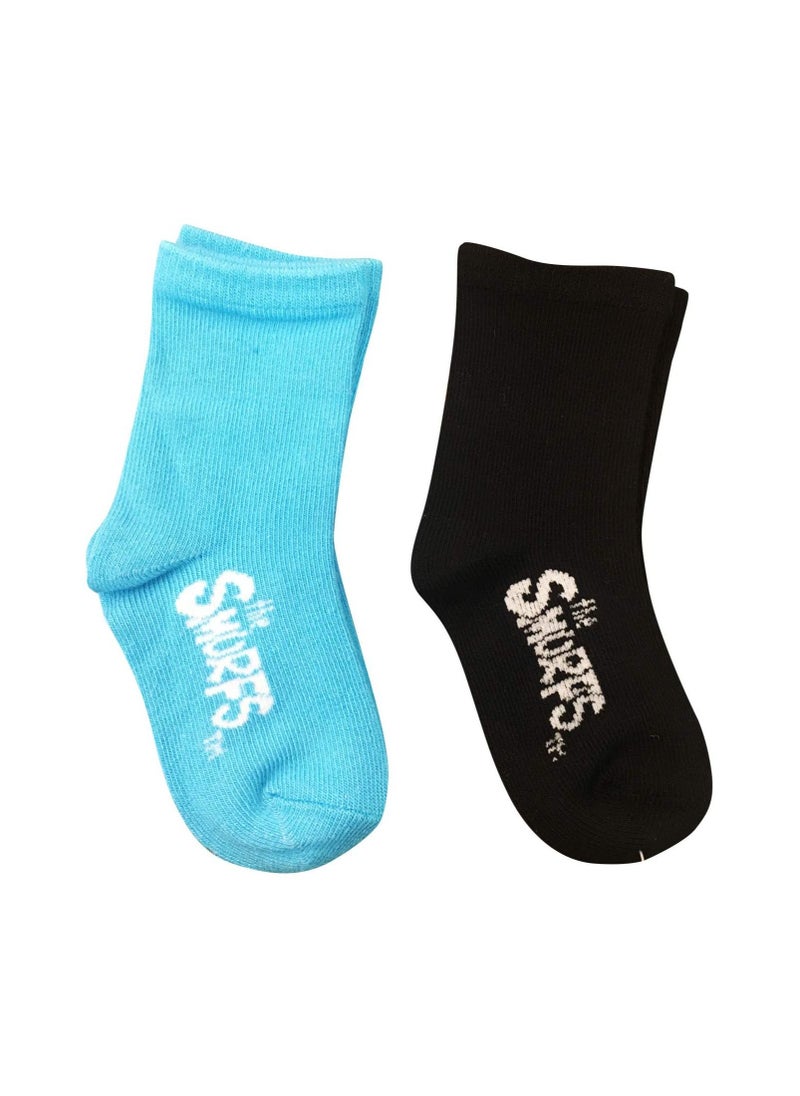THE SMURFS Smurf Bamboo Cotton Sock - Solid (Pack Of 2) - Cyan & Black - 12-24M  - Image 3