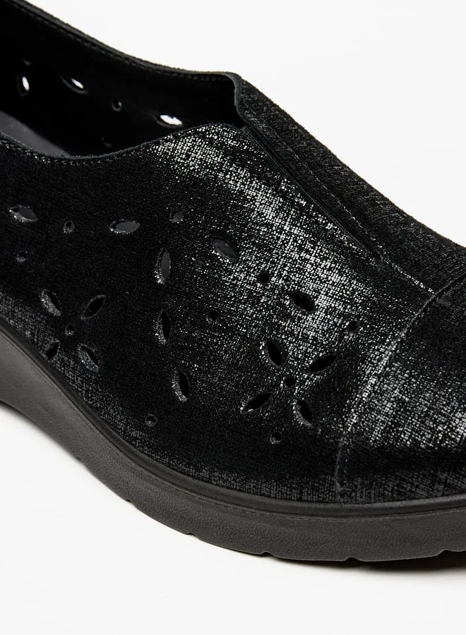 Le Confort Women's Metallic Cutwork Slip-On Casual Loafers